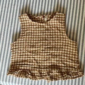 Rylee and Cru button back ruffle top